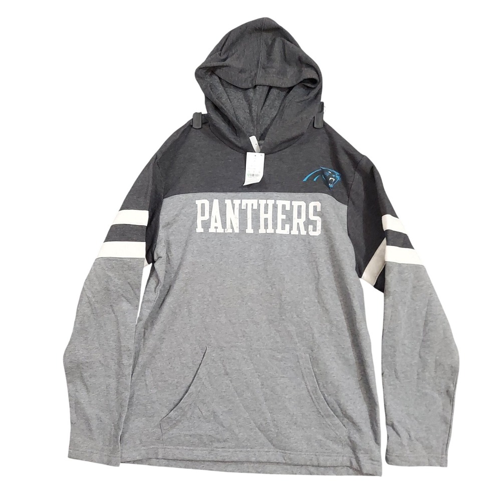 Carolina Panthers Hoodie Sweatshirt Mens Large Gray NFL Football Team Apparel‎